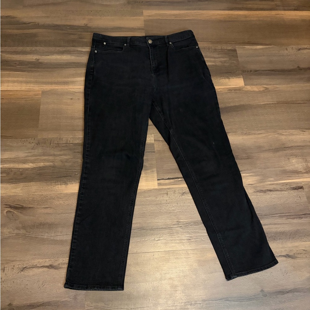 Mens Christopher & Banks Black Straight Jeans Size 14